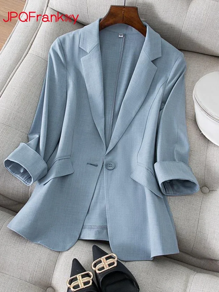 Women's Suit Jacket 2024 Suit Jacket Women's Seven-Minute Sleeve Summer New Self-cultivation Women Blazers Women Clothing
