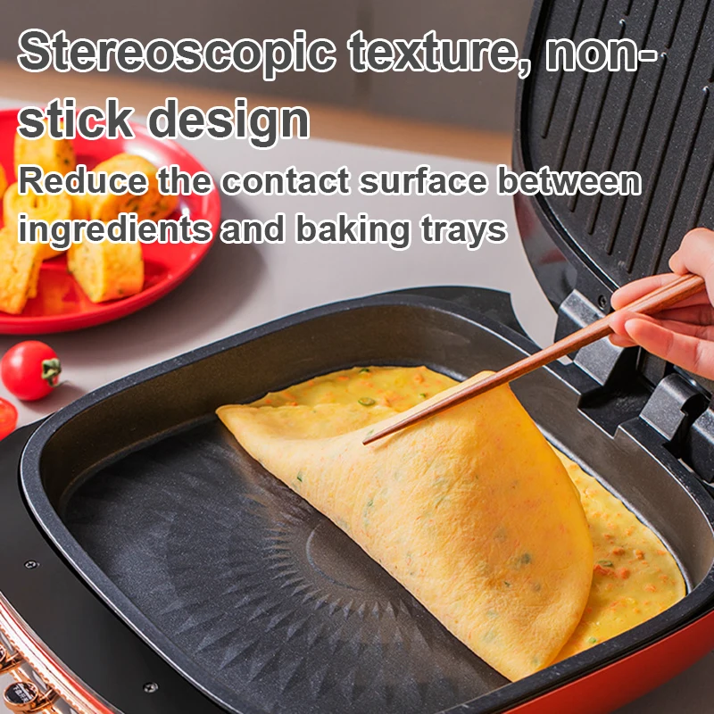 Electric Crepe Maker Double-sided Heating Pancake Pot Pizza Pan Steak Frying Machine Barbecue Baking Grill Skillet Pie Griddle 6