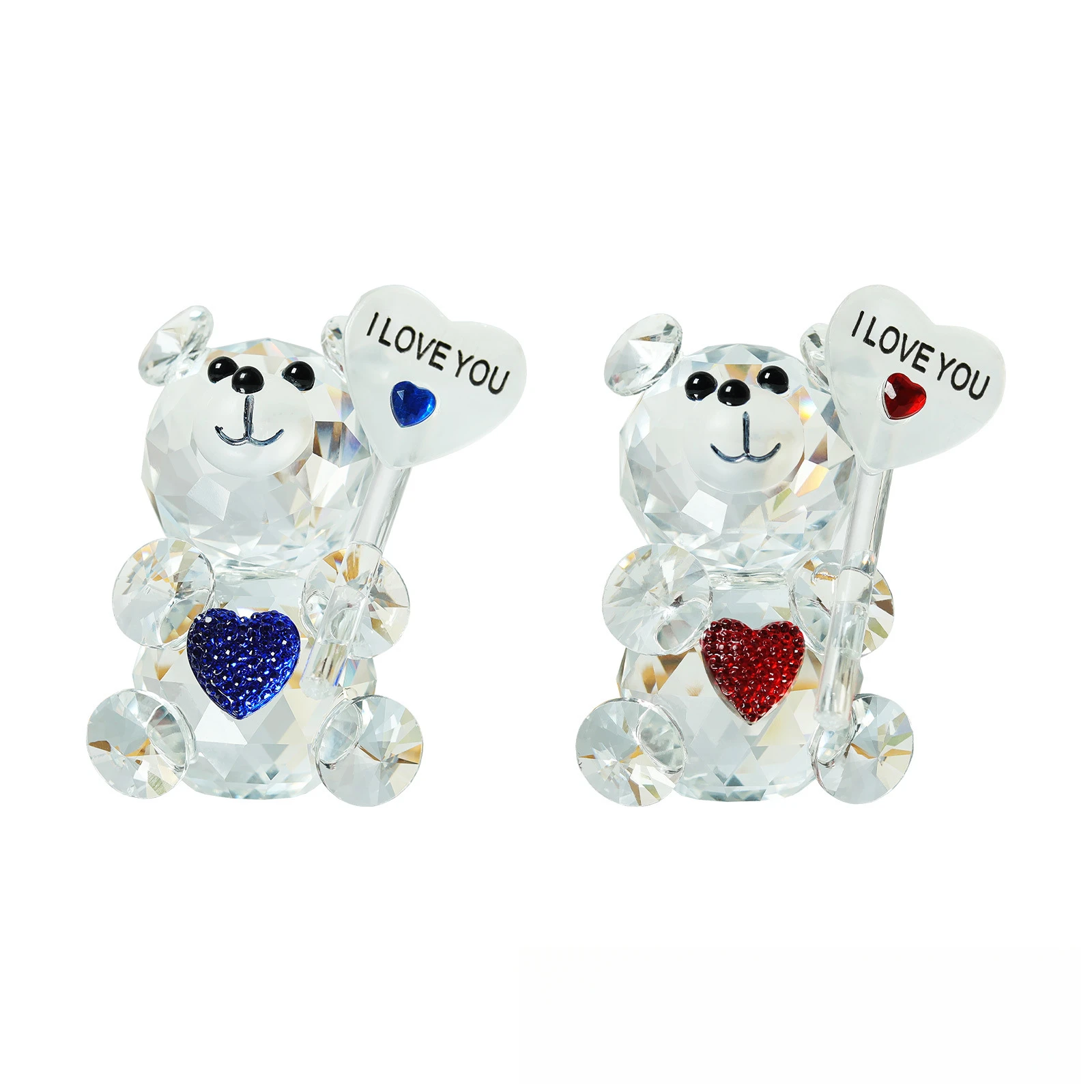 Valentines Day Gift I Love You Crystal Bear Artificial Rose Flowers Teacher Mothers Day Wedding Birthday Party Gifts for guests