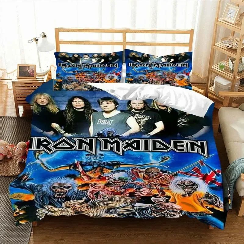 Iron--Maiden Pattern Quilt Cover Pillowcase Bedding Two or Three Piece Set Multi Size Comforter Set Duvet Cover Bedding Sets 2