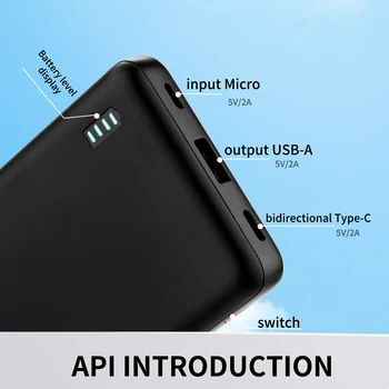 10000Mah Portable Power Bank, Outdoor Emergency Backup Battery Pack, Usb/Type-C Two-Way Charging/Micro, Suitable for Android, Android and Other Mobile Digital Equipment Category: Portable Power Bank 1