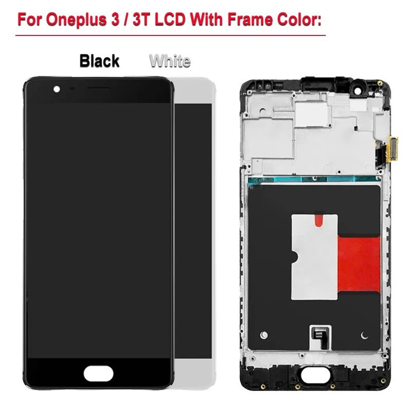 원플러스 3 LCD 터치 스크린 디지타이저 어셈블리, 5.5 인치 슈퍼 AMOLED LCD 디스플레이, 원플러스 3T LCD A3003 A3000 A3010 LCD 스크린