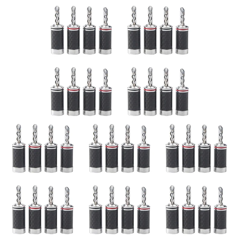 A70F-40Pcs 바나나 플러그 하이 엔드 HIFI DIY 탄소 섬유 구리 도금 로듐 전기 오디오 잭 바나나 커넥터 플러그