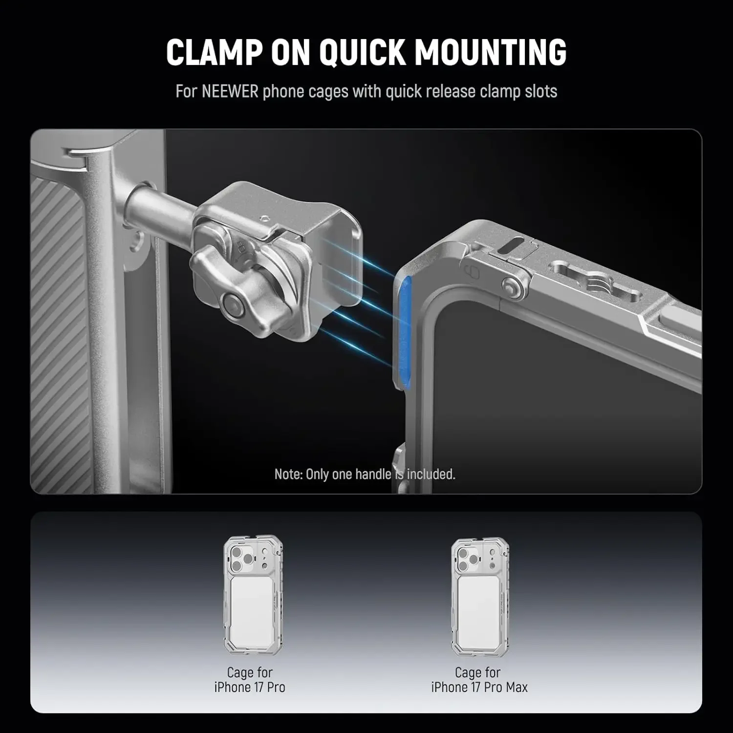 Quick Release Side Handle with Detachable Bluetooth Shutter, 360° Rotation For i