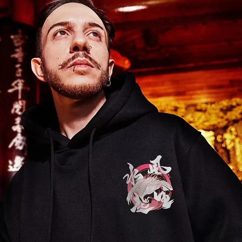 Hooded Sweater Men's Trendy Brand Large Size M-8XL Men's Autumn And Winter Style Plush And Thick Fat Hip-hop Pullover Jacket
