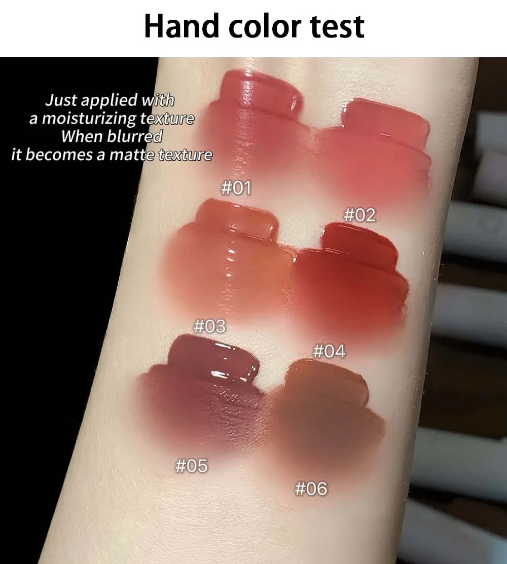 Hydrating Mirror Glossy Liquid Lipstick Reddish Brown Lip Tint_voghion.com