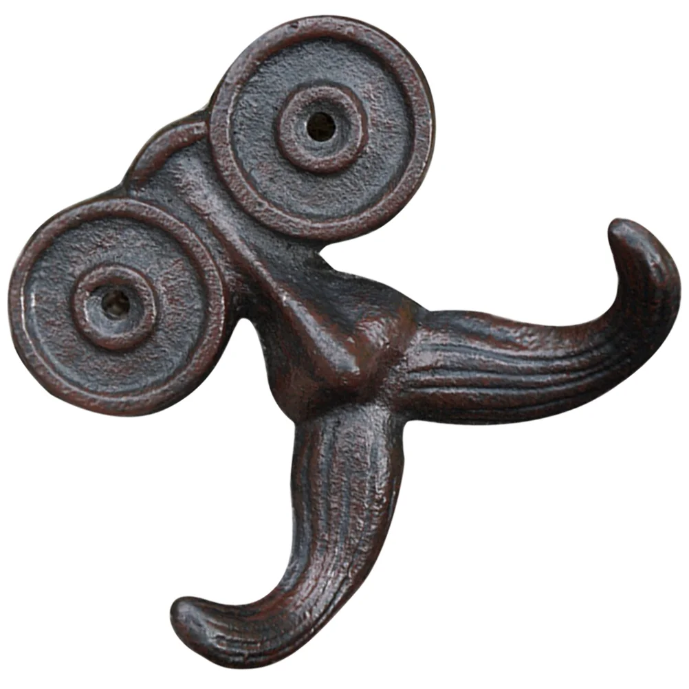 

Clothes Hook Bathroom Wall Hooks Coat Hangers Iron Mounted Retro Metal Heavy Beard Shaped Coat