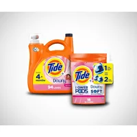 Fresh Scent Laundry Detergent Bundle: HE Compatible Liquid Soap & Softening Pods for Family Use