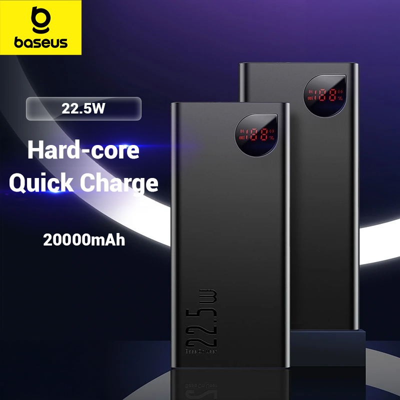  Baseus Power Bank 20000mAh Portable Charger Powerbank 10000mAh External Battery PD 22.5W Fast Charging For iPhone 16 15 Xiaomi