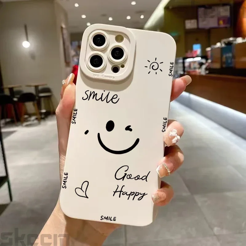 Cheerful Smiley Silicone Phone Case Cover