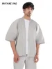 Miyake Fold 2024 Spring New Half Sleeve Suit Daopao Loose Large Size Short Sleeve Logo Coat 1