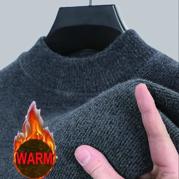 Maglione da uomo in puro cashmere visone 100% pullover con o-collo lavorato a maglia maglione di visone di grandi dimensioni inverno top maschili maglioni a maniche lunghe 4XL 1