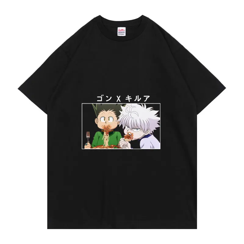 Hunter X Killua Zoldyck GON · Свободная аниме футболка Harajuku Универсальная с коротким рукавом