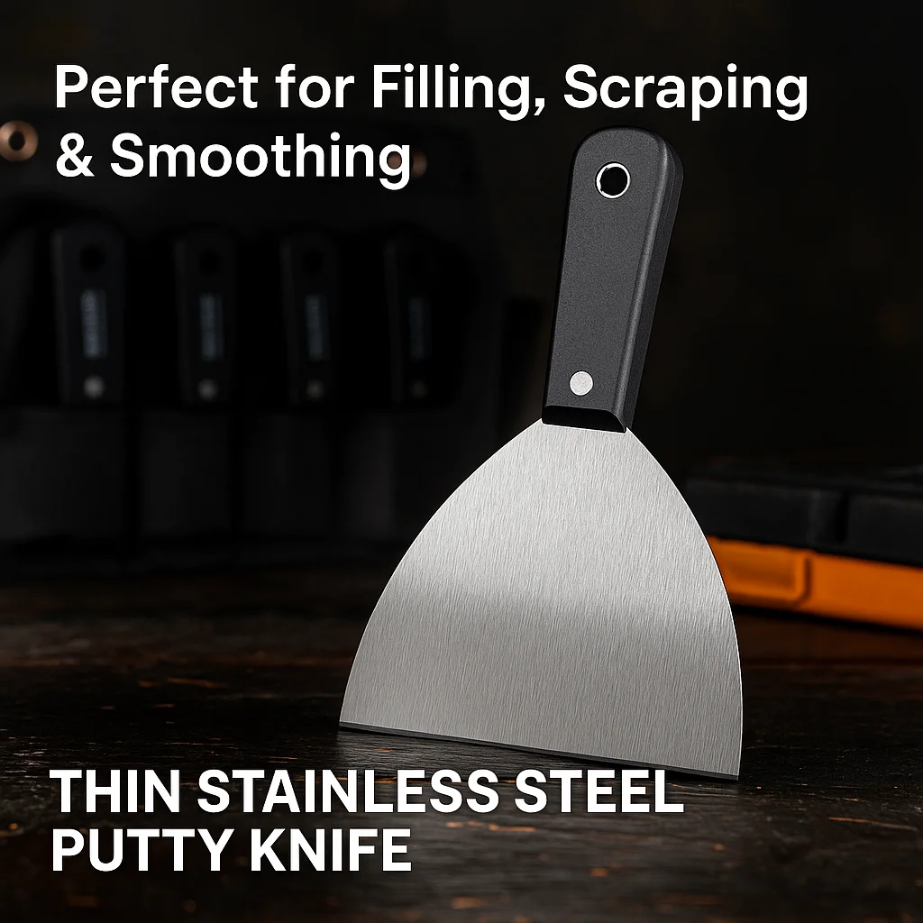 7PCS 스테인리스 퍼티 나이프 세트, 유연한 드라이월 스크레이퍼 도구 키트, 벽 수리용, 페인팅 도구, 소프트 그립 핸들
