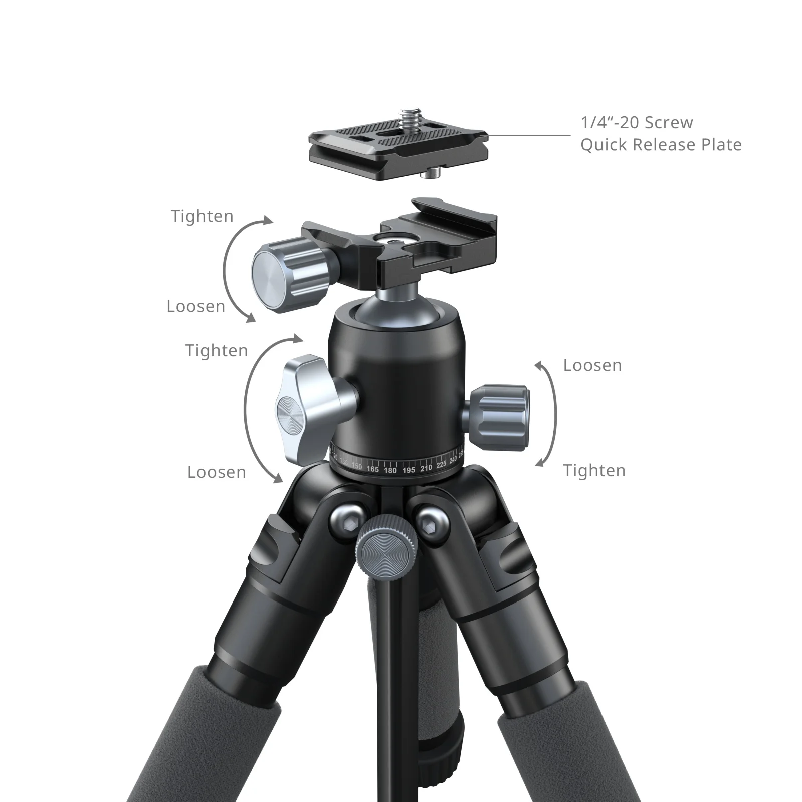 VT-20 Pro Portable Desktop Tripod with Phone Clamp with Video Head for Photograp
