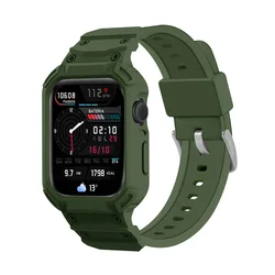 Sport Protective Replacement Wristband with Retrofits and One-Piece Strap Case for Series 10 46mm (AGreen)
