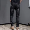 Embroidered Jeans Men's Autumn Winter New Korean Fashion Slim Little Feet Trousers Stretch Vintage Street Denim Trousers Male 3