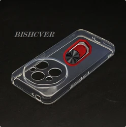 Enhanced Durable Back Ring Holder Bracket Phone Case with TPU Soft Silicone Cover - 6.7 5G Smartphone Accessory for Oukitel WP210 (Transparent C Red)