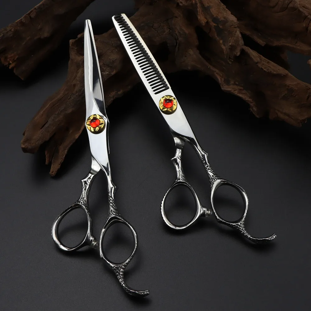 

Professional JP 440c steel 6 '' Snake scissor hair scissors haircut thinning barber makas cutting shears hairdresser scissors