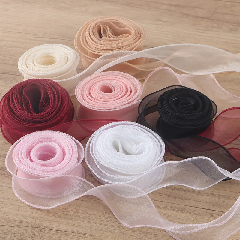 

40MM*（5 yards）Lace Rainbow Sequined Chiffon Organza Ribbon DIY Handmade Materials Wedding Party Gift Packaging Supplies