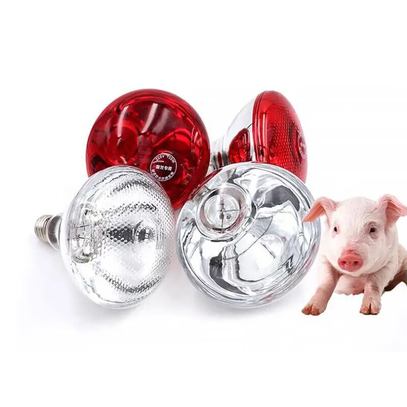150/250W Infrared Heat Lamp Anti-Explosion Thickened Insulation Farming Heating Lamp Bulb E27 Waterproof Small Heat