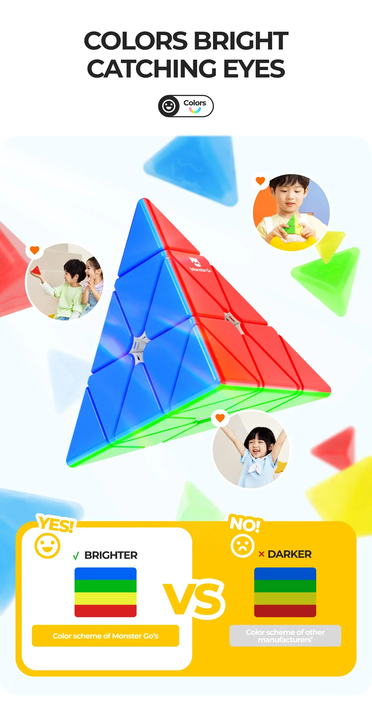 [CubeQuest]Monster Go Pyraminx  Enhanced Magic Speed Cube GAN Pyramid 3X3 Professional Fidget Toys 3
