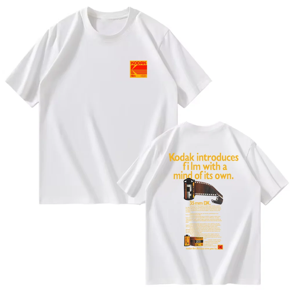 Kodak Sommer Marke Mode Trend 100% Reine Baumwolle Männer T-shirt Täglichen Sport Straße Casual Schweiß absorbieren Atmungsaktive Kurzarm