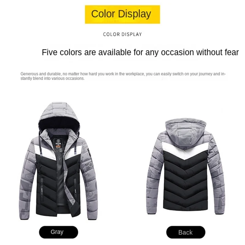 Autumn Men Coats Jackets for Mens Style Men's Clothing Sports Down Light Winter Sweat-shirt Heating Coat Hooded Knitted Trekking