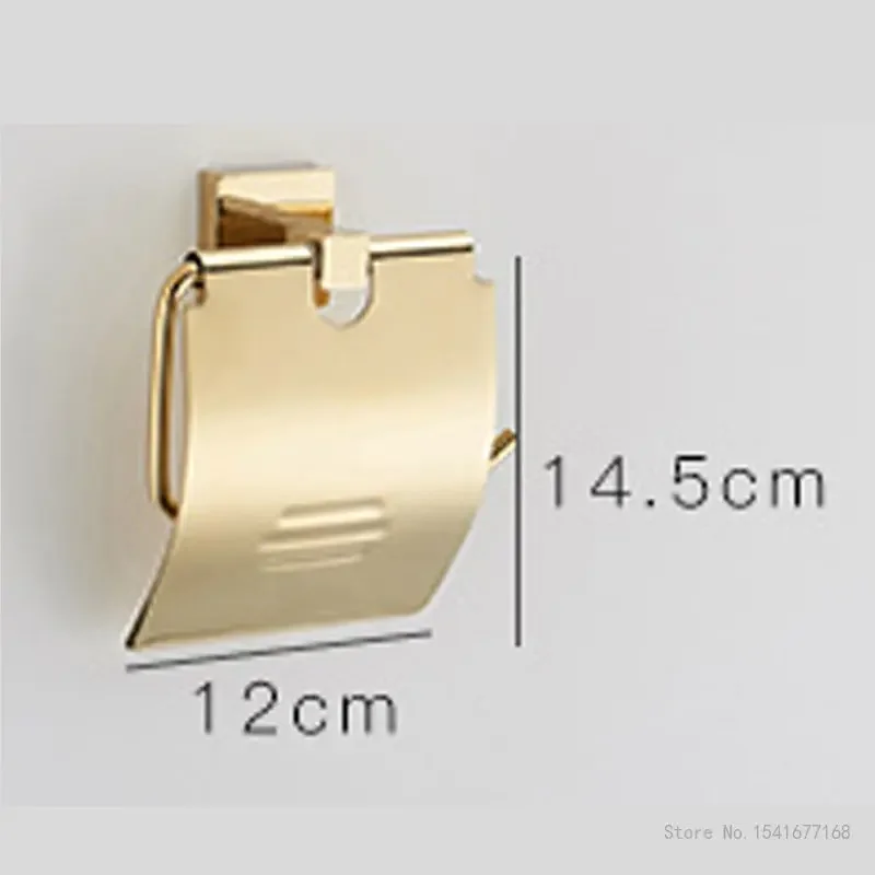 Golden Towel Rack, Towel Bar, Stainless Steel Hardware, Robe Hook, Toilet Brush Cup Holder, Soap Dish, Bathroom Accessories, 1Pc