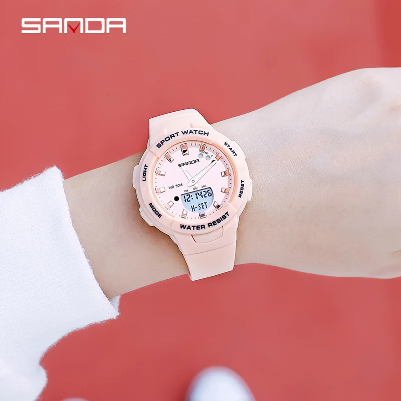 Sanda Hot Selling Styles Various Colors Fashion Trends Outdoor Leisure Male and Female Middle School Student Watch relógio