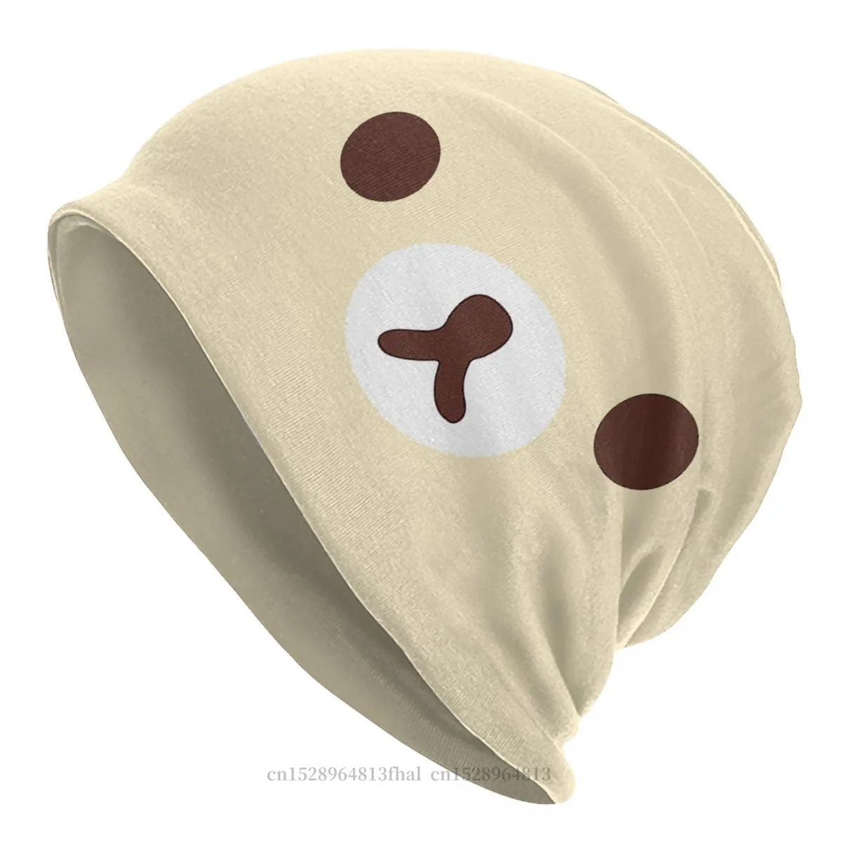 Rilakkuma Relax Bear Skullies Beanies Caps Big Face Thin Hat Autumn Spring Bonnet Hats Men Women\'s Street Ski Cap