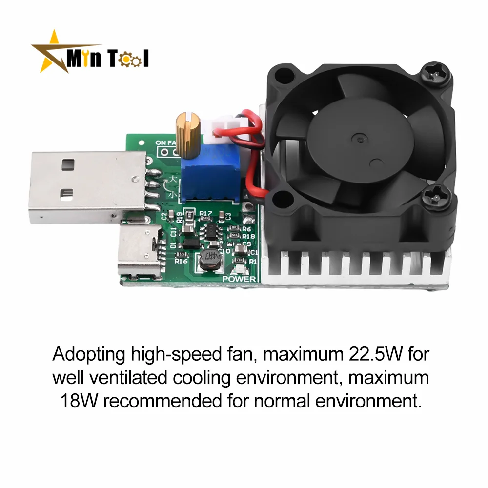 0.15A-3A USB Electronic Load Meter Module Adjustable 5V 12V Voltage 18W/22.5W Aging Resistance USB Tester for Electrician Tool