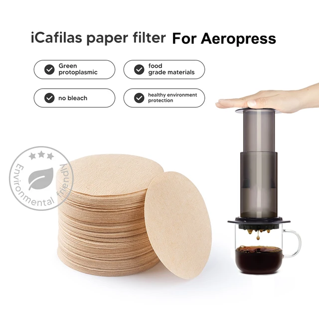 57mm/63mm Disposable Round Replacement Filter Paper Microfilters for Aerobie Aeropress Coffee and Espresso Makers 50/100/200Pcs