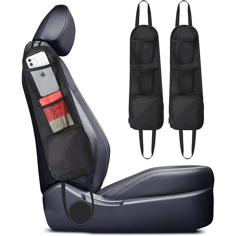 Universal Car Seat Storage Bag with Mesh Pockets