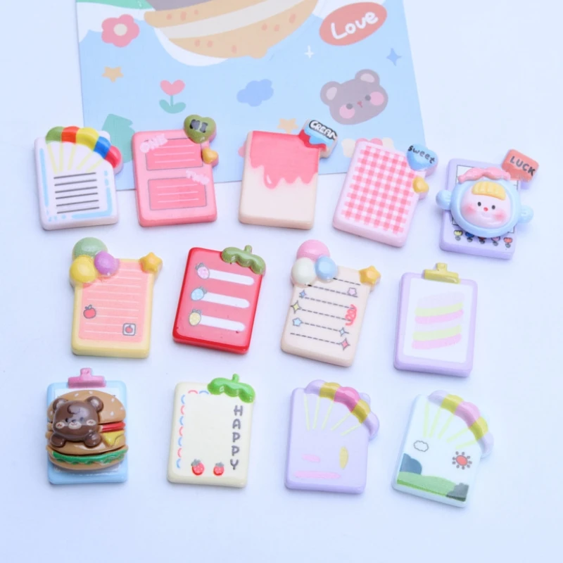 

10pcs New Resin Drawing Board Series Flat back Cabochons Scrapbooking DIY Jewelry Craft Kids White Board Decoration Accessories