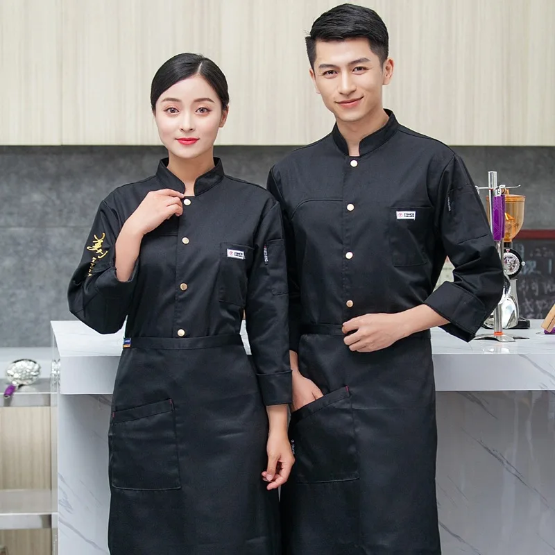 

Рабочая одежда для шеф-повара C610, унисекс, верхняя Униформа шеф-повара, рабочая одежда для отеля, пальто, куртка для официанта