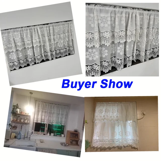 우아함과 기능성을 한 몸에 담은 봄 여름 분위기의 흰색 자수 커튼