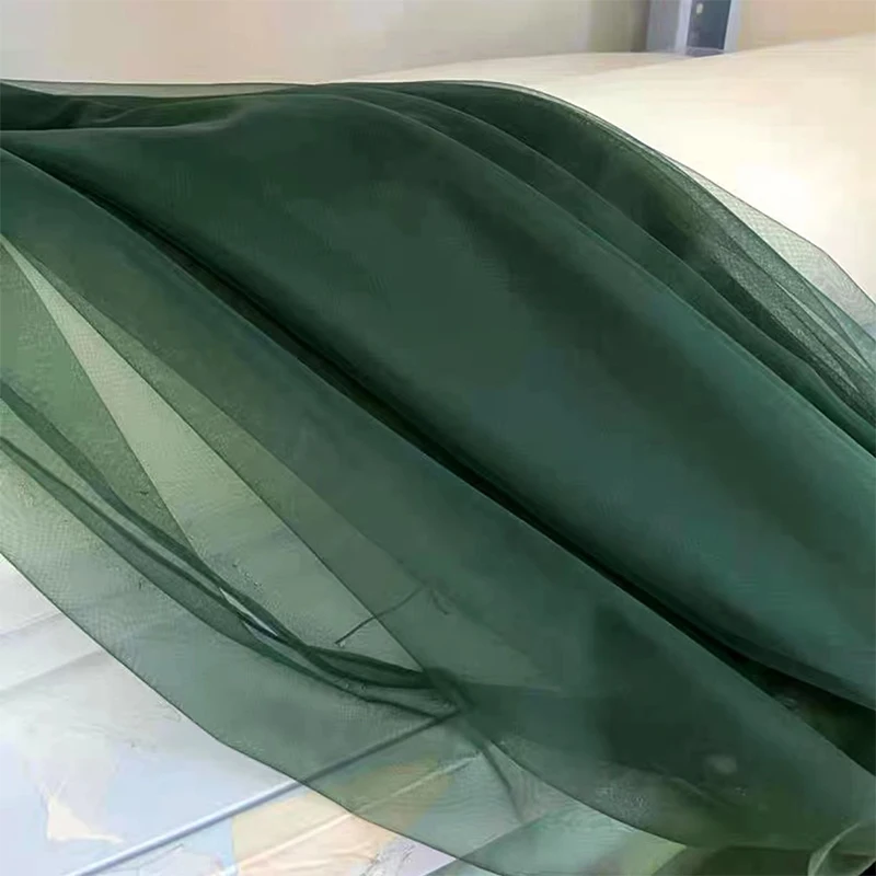 Versatile Green Soft Tulle Fabric for Elegant Decorations & Apparel
