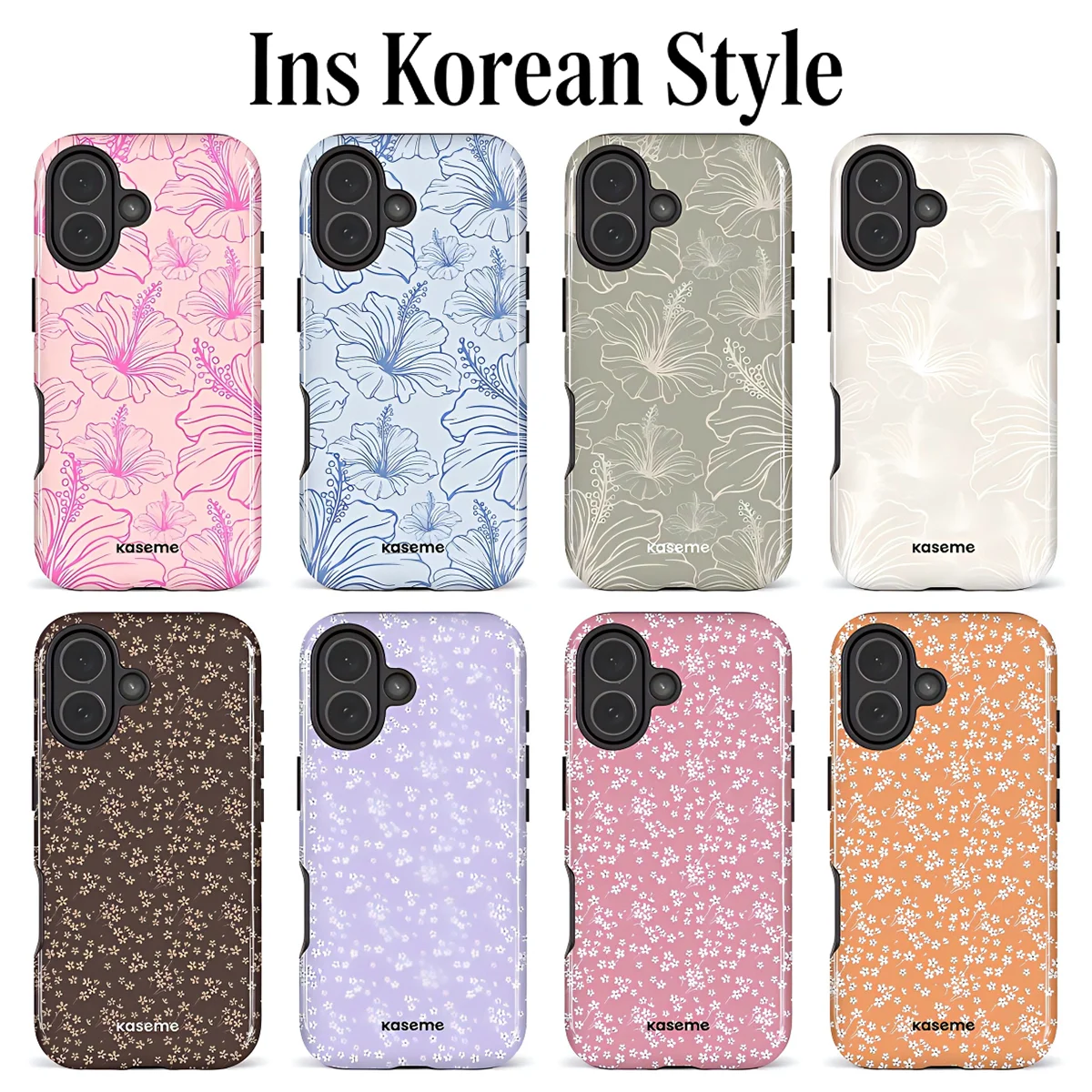 Luxury Korean Floral Double-Layer Phone Case