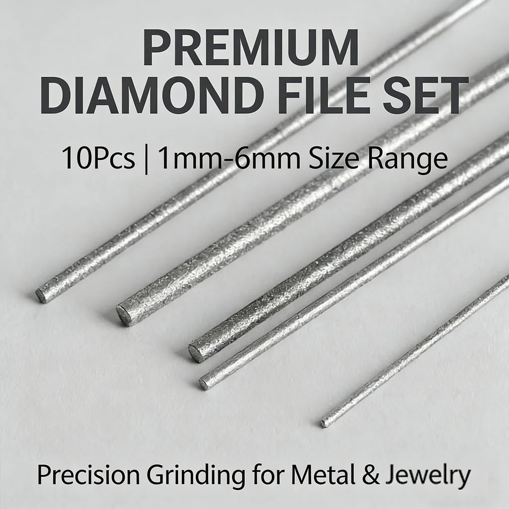 Einzelne Diamant-Zylinderfeile, 1 von 10 Größen 1mm-6mm, Präzisions-Schleifwerkzeug für Metall, Schmuck und Stein