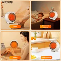 Мини-керамический вентилятор, портативный электрический обогреватель, тихая энергосберегающая для домашнего офиса, спальни — изображение 3