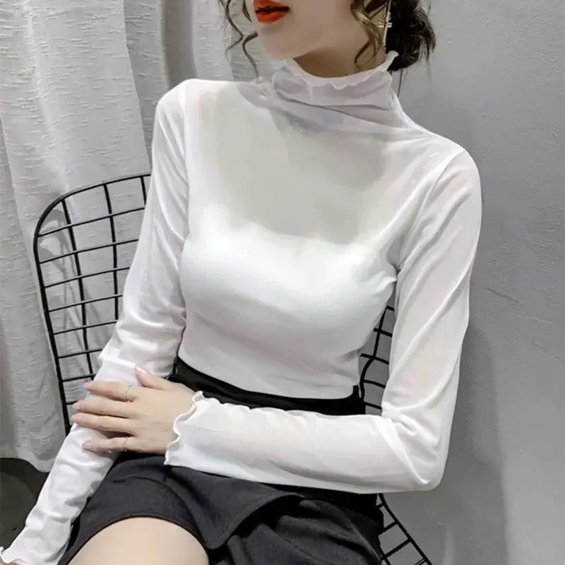 ตัวเลือกสินค้า เสื้อลูกไม้เซ็กซี่ แขนยาว คอโอ ผู้หญิง
