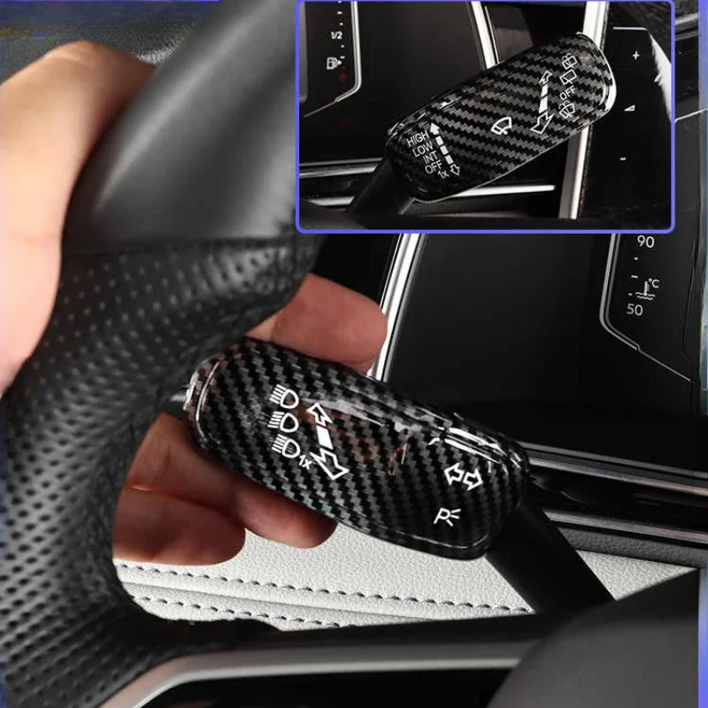 Steering Wheel Wiper Trim Headlight Button Cover Car Interior Mouldings For VW Polo Golf 7 Golf 8 Jetta Tiguan 2Pcs