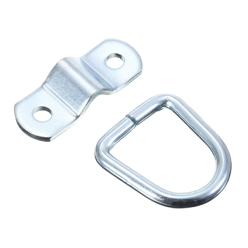 10pcs Metal Lashing Ring Staple Cleat Tie Down Trailers Trucks Auto Fastener For Vans Horsebox Boat Ropes