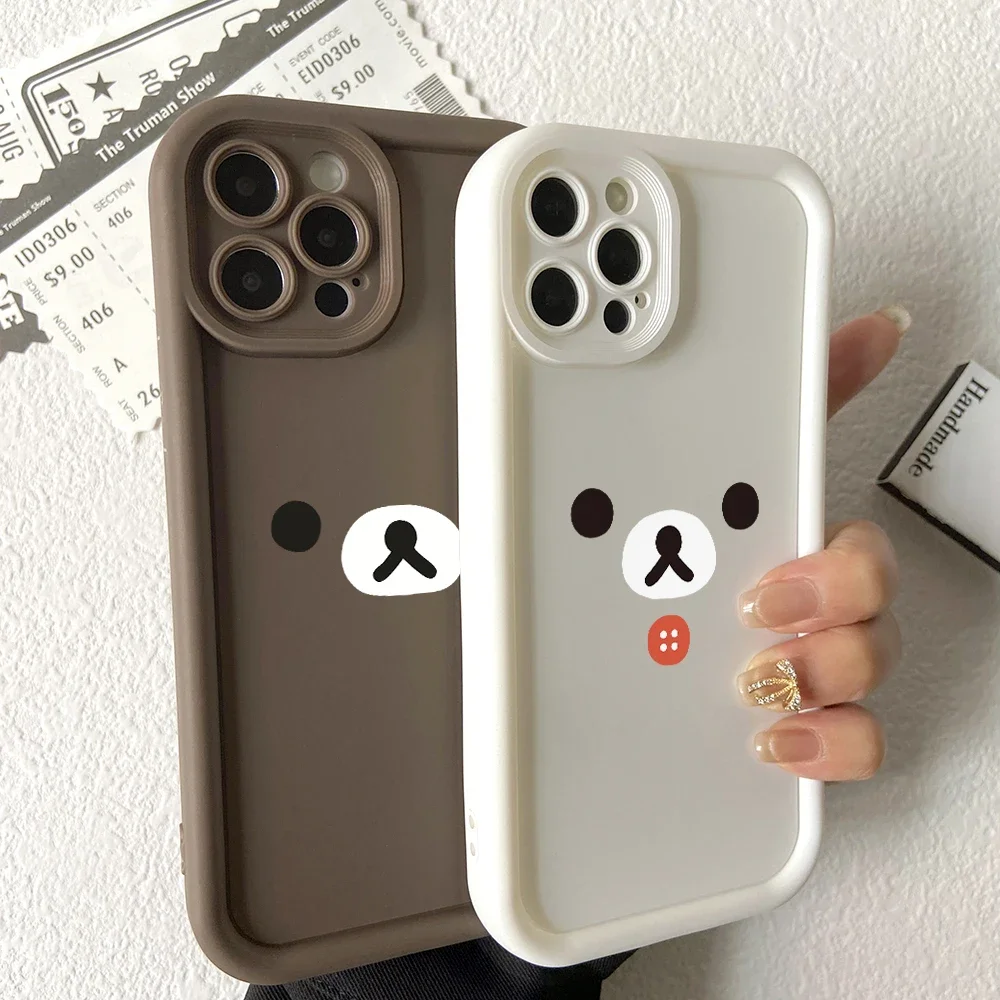 Cute Rilakkuma Bear Shockproof Phone Case - Soft Protective Cover
