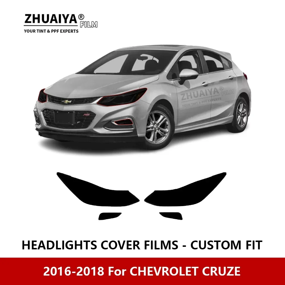 

For CHEVROLET CRUZE 2016-2018 Car Exterior Headlight Anti-scratch PPF precut Protective film Repair film stickers Accessories