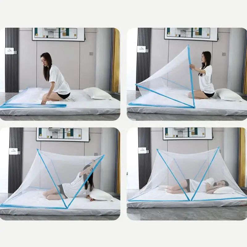 Bed Mesh Tent Folding Dormitory Single Bed Mesh Net Covers Portable Mosquito Forbidden Breathable Bedroom Outdoor Trip Tent