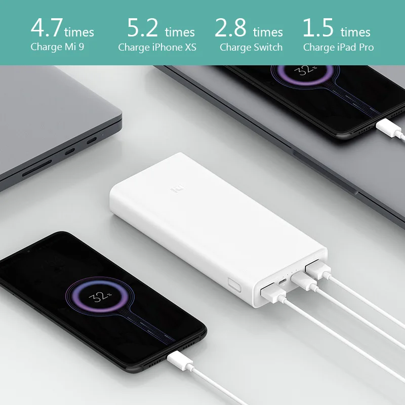 Xiaomi Power Bank 20000mAh 3 PLM18ZM 18W 2-Way Quick Charging USB C Portable Mi Powerbank 20000 External Battery Poverbank 4