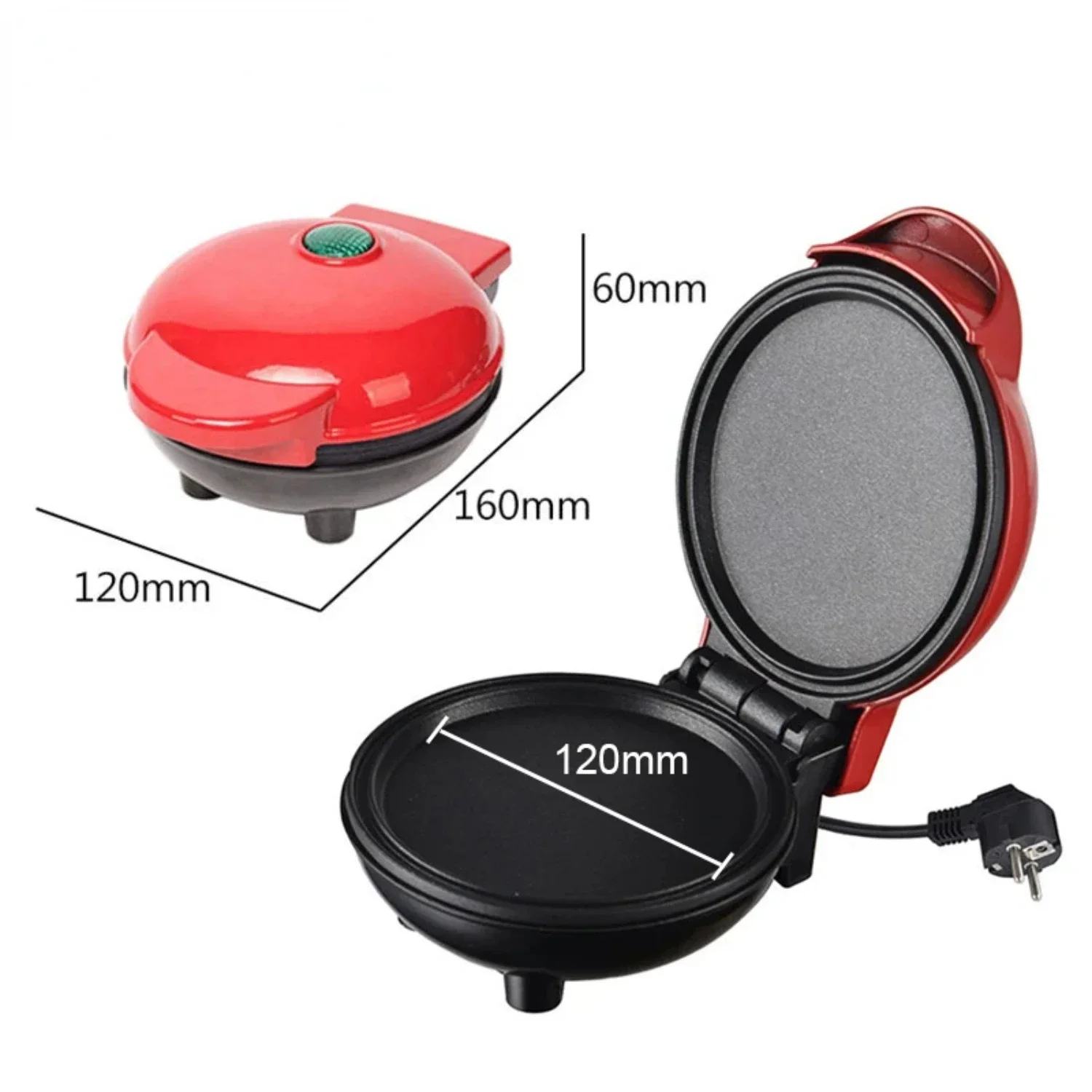 Double-Side Heating Compact Mini Non-Stick Waffle Maker-Sandwich Pancake Baking Machine for Breakfast and Barbecue Oven Toast