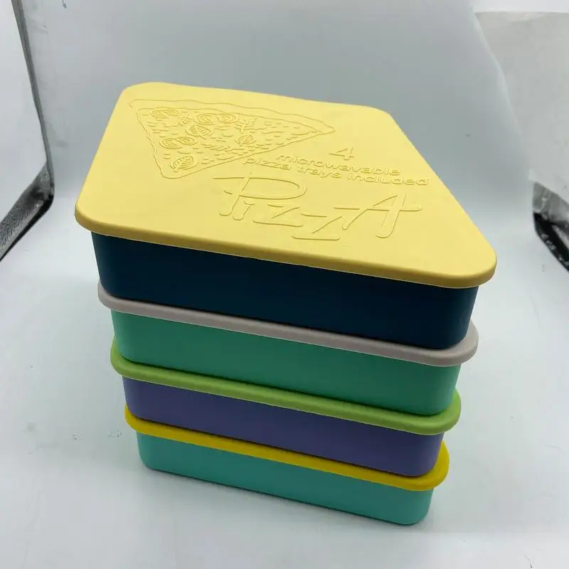 Pizza Storage Container Silicone Food Box With 4 Serving Tray Reusable Pizza  Keeper With Lid For Leftover Pizza Fridge Organizer - Lunch Box - AliExpress